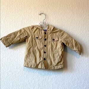 Old Navy khaki windbreaker coat lined jacket preppy mid weight